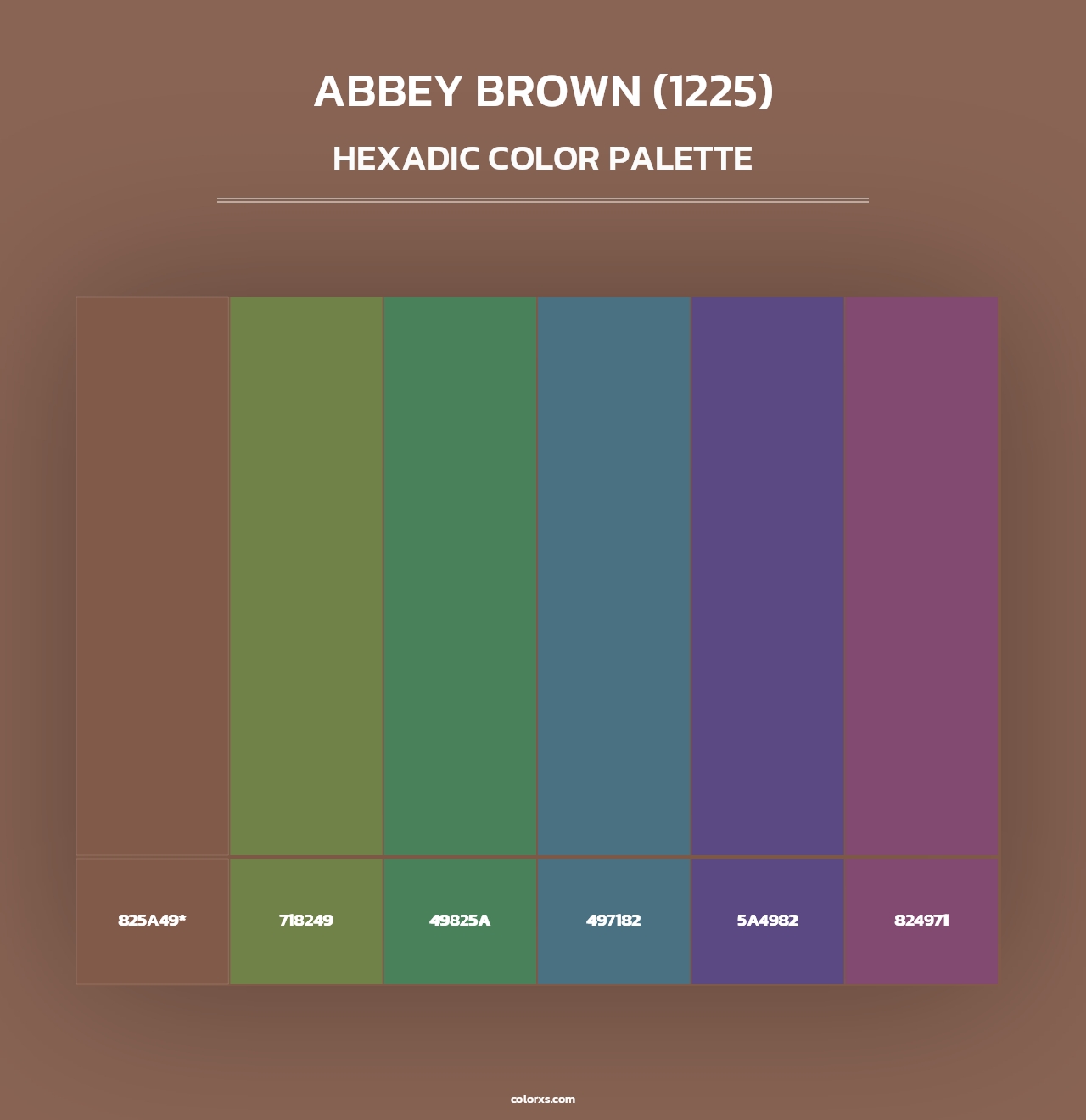 Abbey Brown (1225) - Hexadic Color Palette