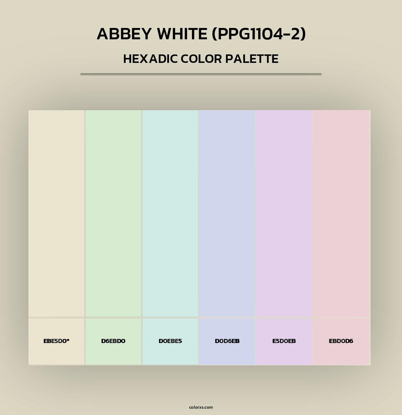 Abbey White (PPG1104-2) - Hexadic Color Palette