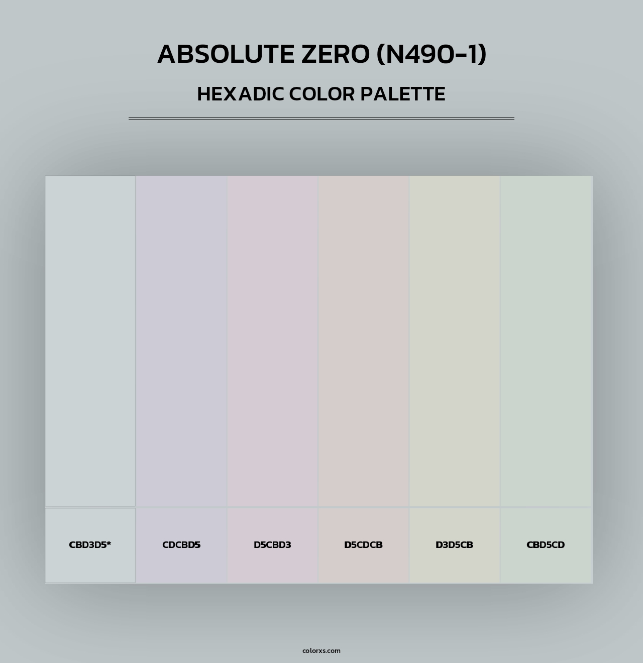 Absolute Zero (N490-1) - Hexadic Color Palette