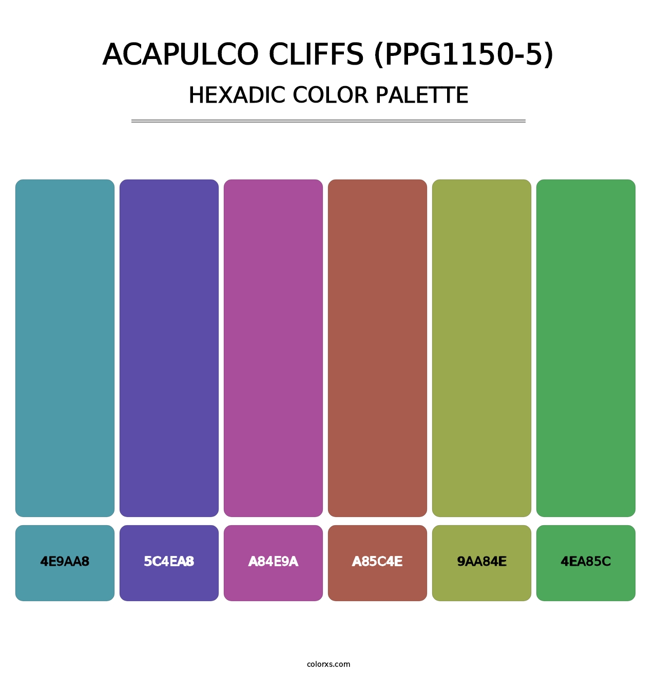 Acapulco Cliffs (PPG1150-5) - Hexadic Color Palette
