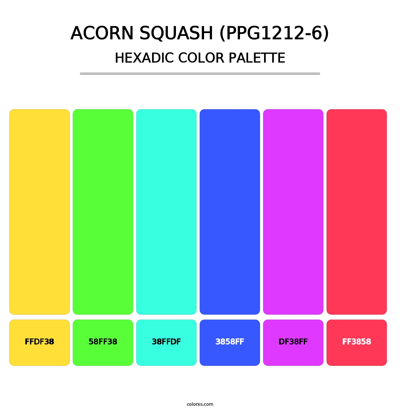 Acorn Squash (PPG1212-6) - Hexadic Color Palette