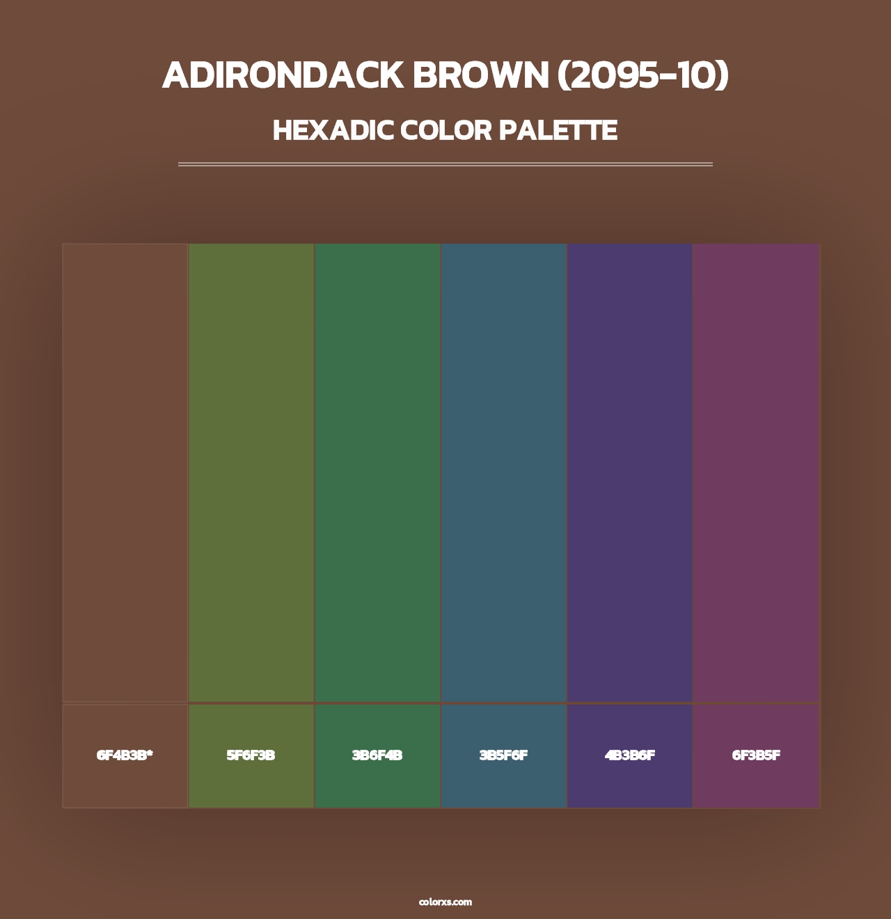 Adirondack Brown (2095-10) - Hexadic Color Palette