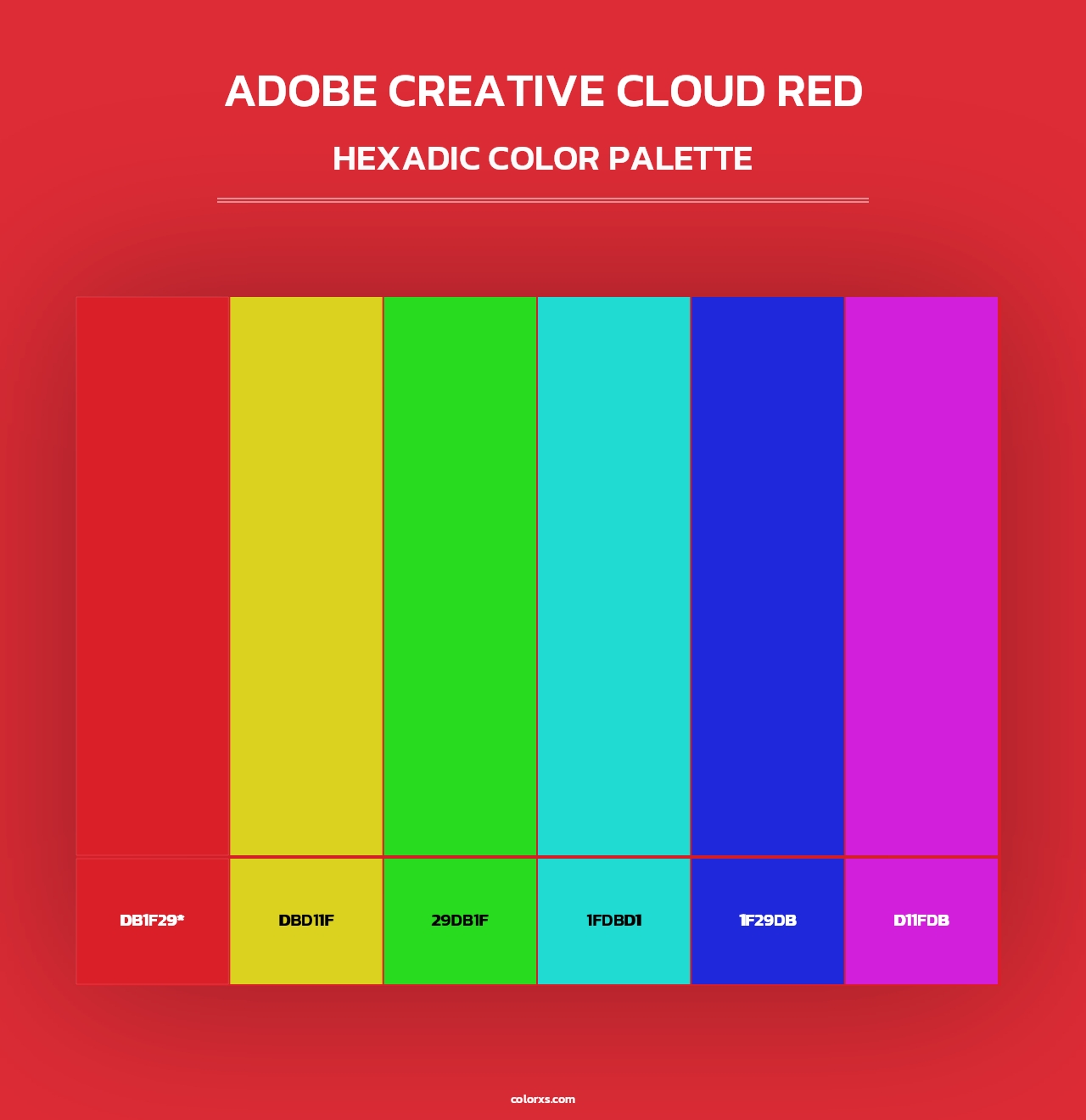 Adobe Creative Cloud Red - Hexadic Color Palette