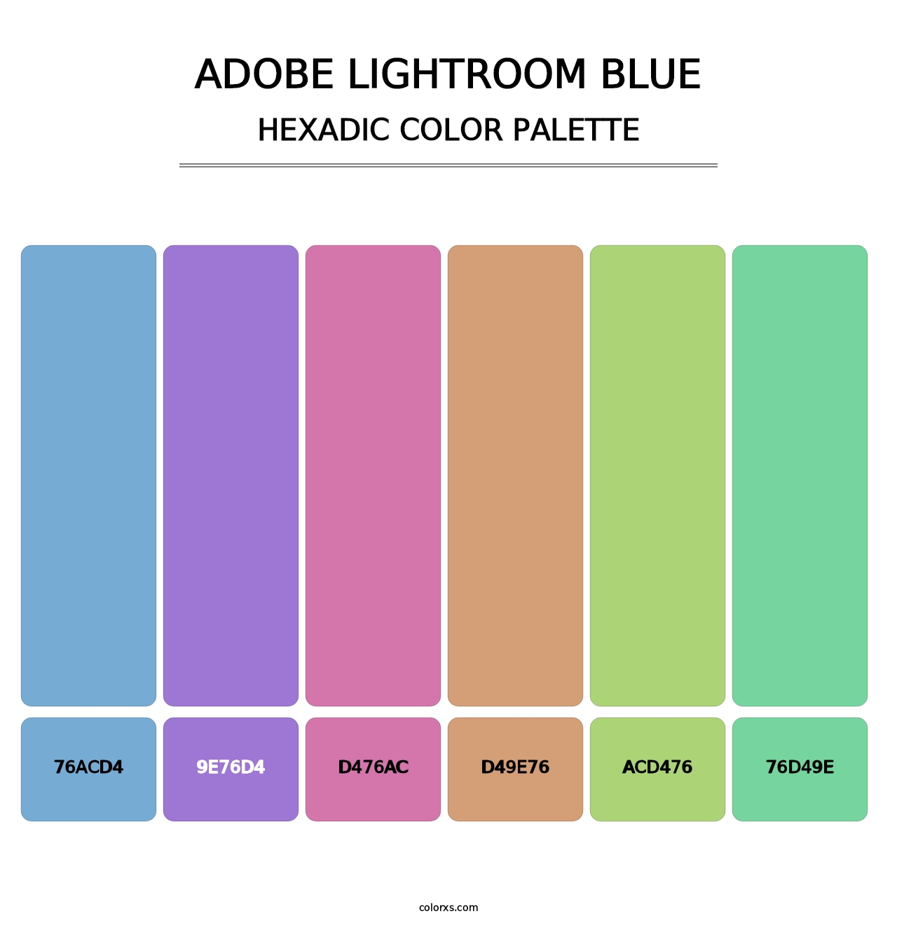 Adobe Lightroom Blue - Hexadic Color Palette