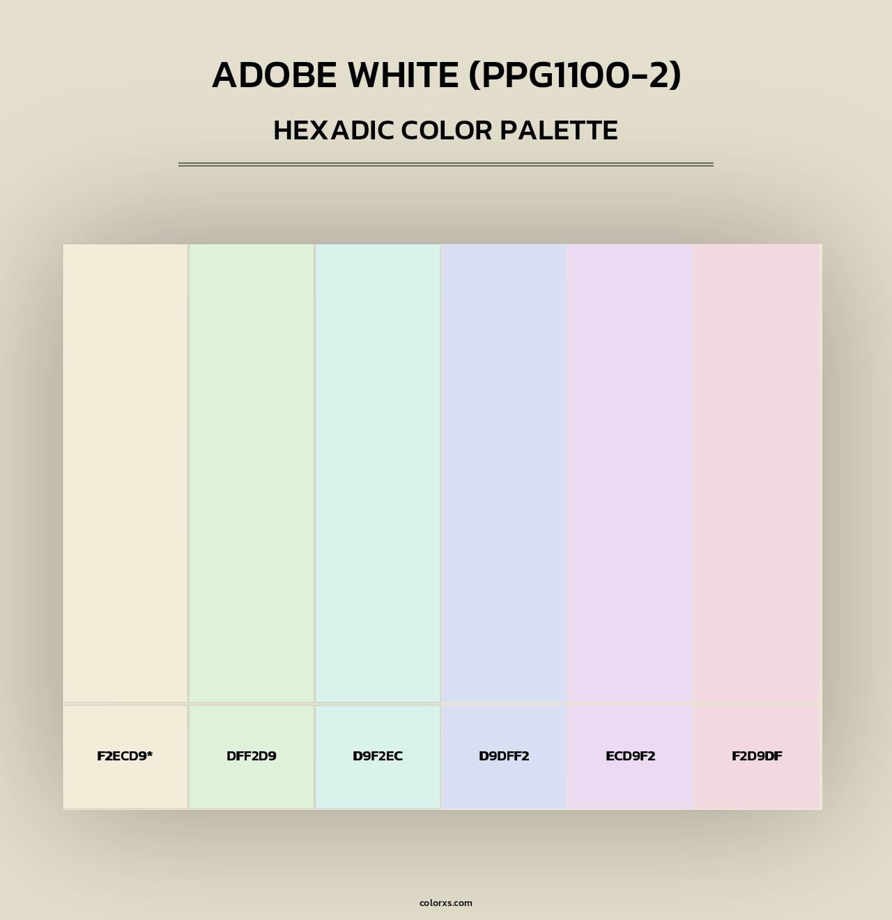 Adobe White (PPG1100-2) - Hexadic Color Palette