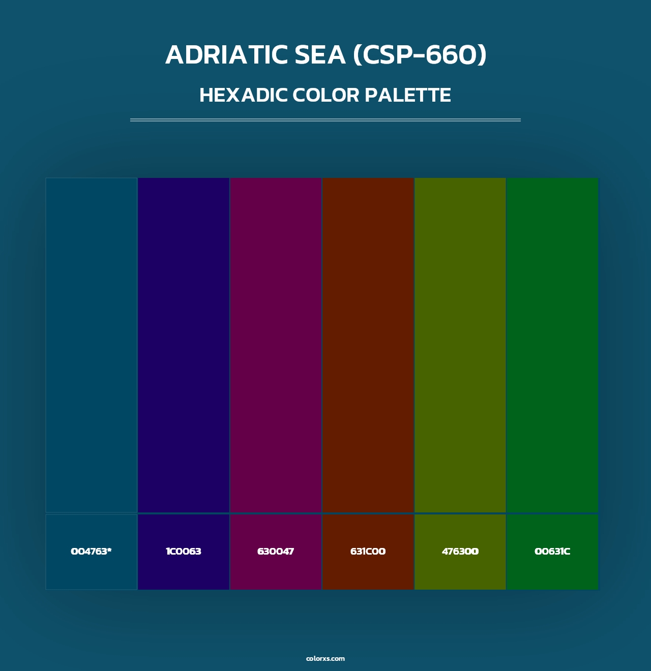Adriatic Sea (CSP-660) - Hexadic Color Palette