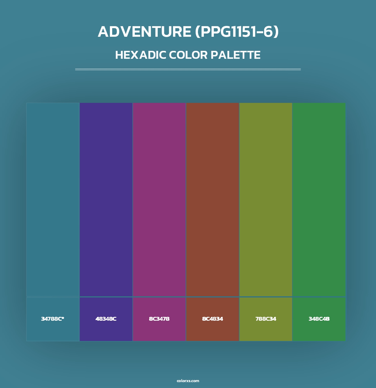 Adventure (PPG1151-6) - Hexadic Color Palette