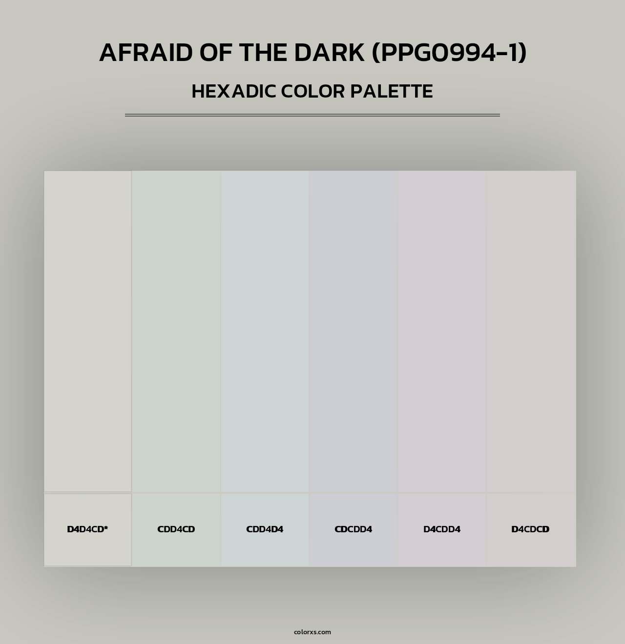 Afraid Of The Dark (PPG0994-1) - Hexadic Color Palette