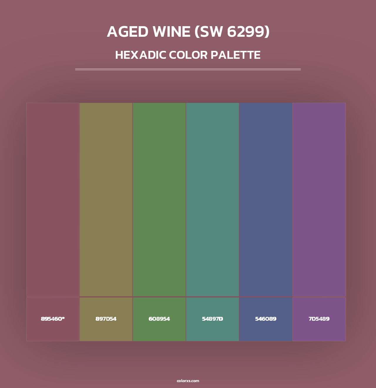 Aged Wine (SW 6299) - Hexadic Color Palette