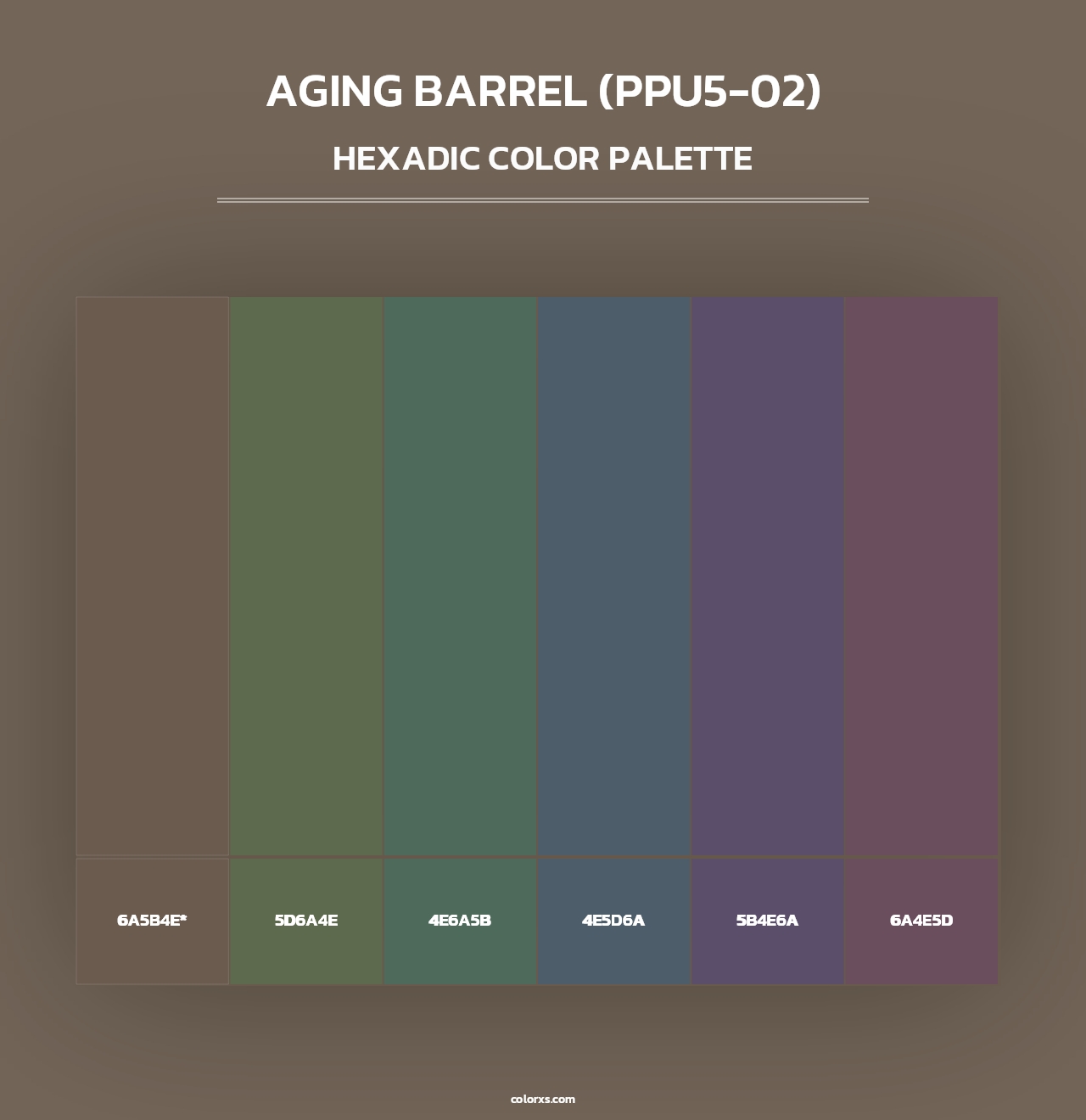 Aging Barrel (PPU5-02) - Hexadic Color Palette
