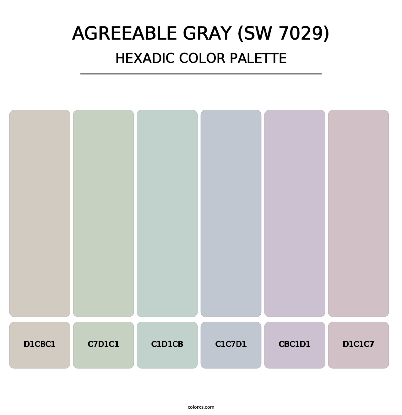 Agreeable Gray (SW 7029) - Hexadic Color Palette