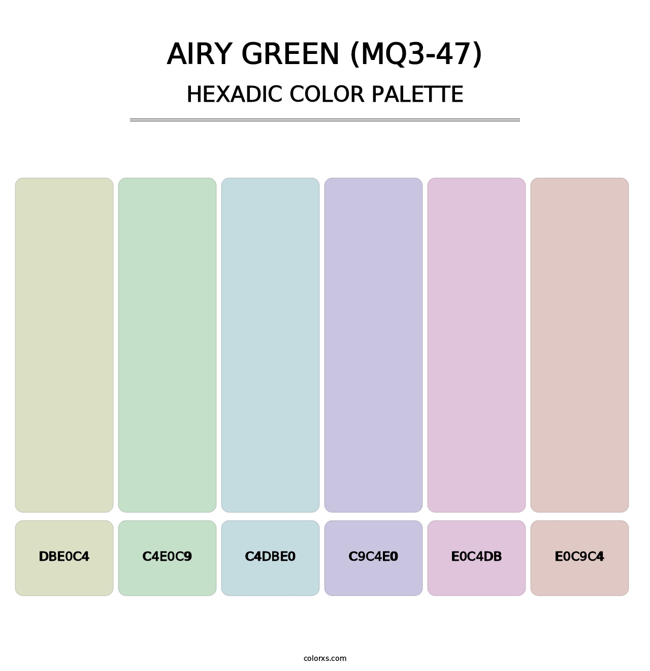 Airy Green (MQ3-47) - Hexadic Color Palette