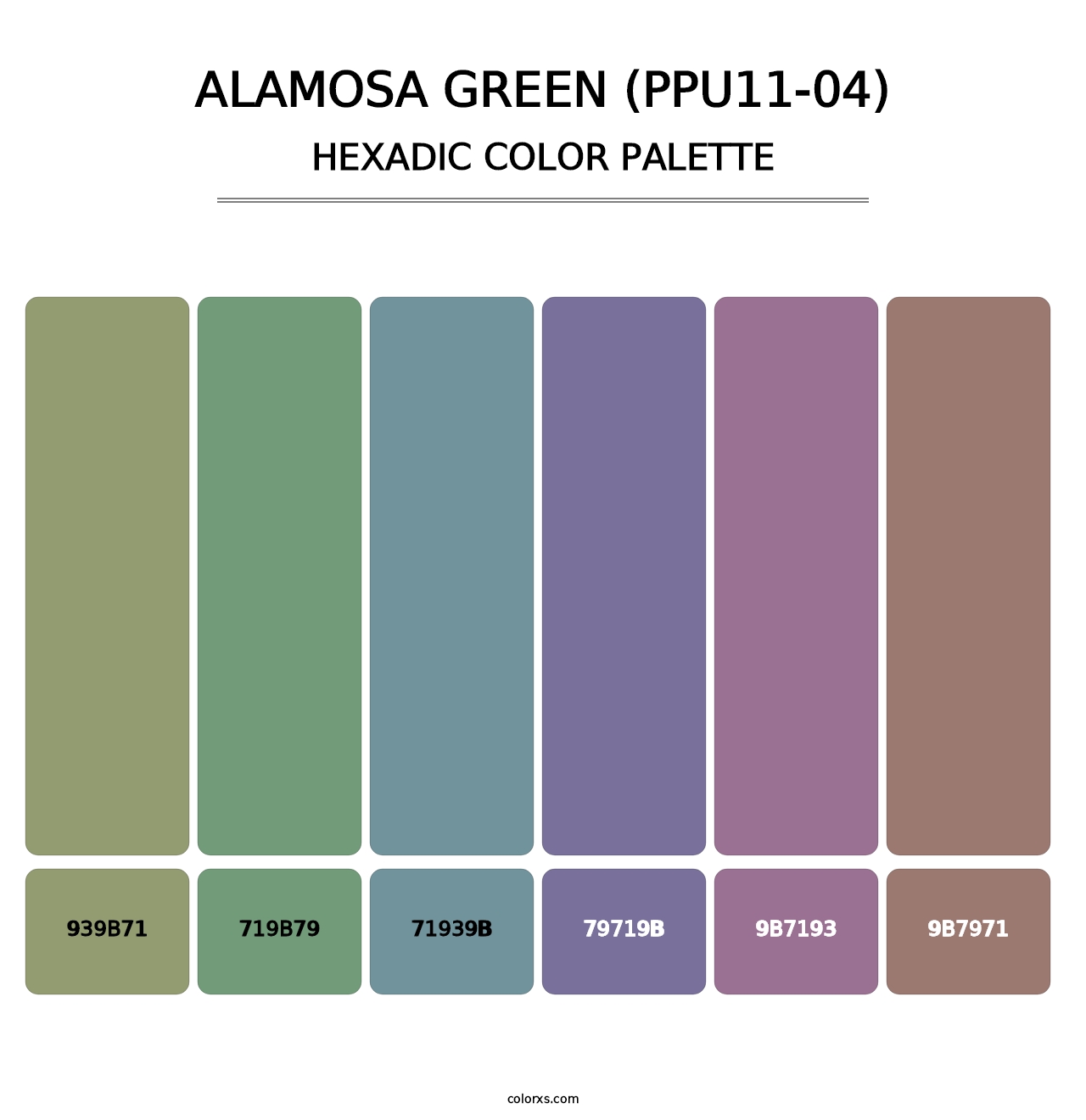 Alamosa Green (PPU11-04) - Hexadic Color Palette
