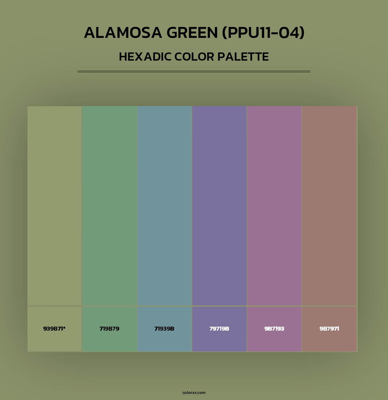 Alamosa Green (PPU11-04) - Hexadic Color Palette