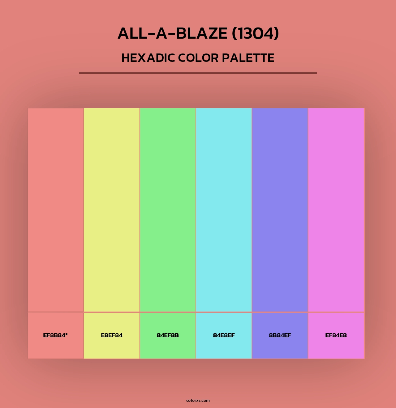 All-a-Blaze (1304) - Hexadic Color Palette