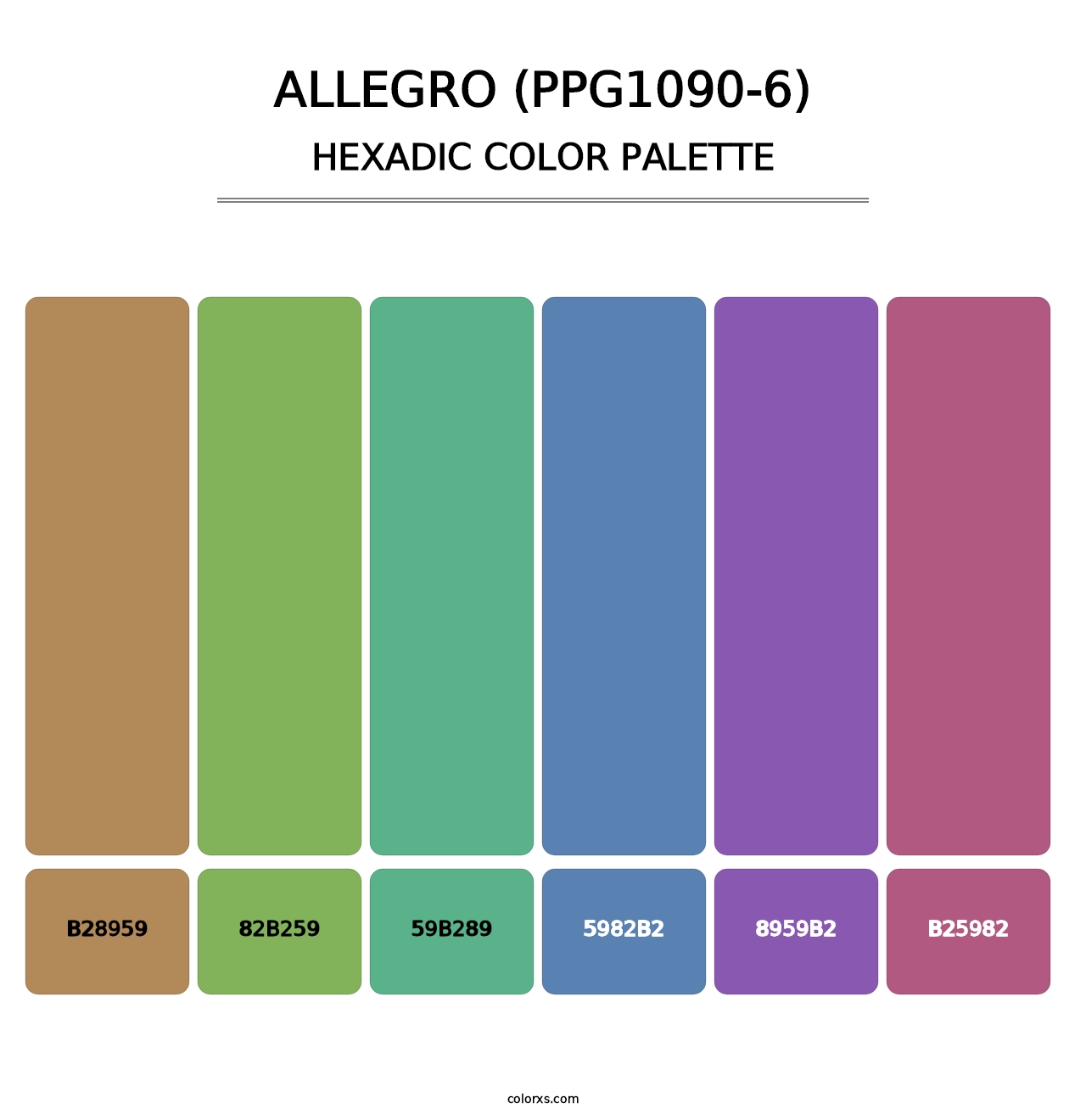 Allegro (PPG1090-6) - Hexadic Color Palette