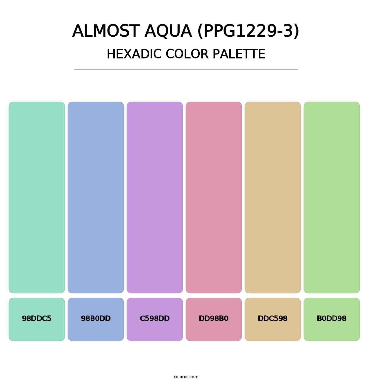 Almost Aqua (PPG1229-3) - Hexadic Color Palette