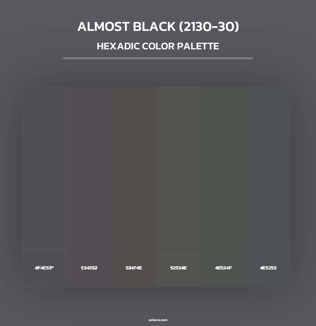 Almost Black (2130-30) - Hexadic Color Palette