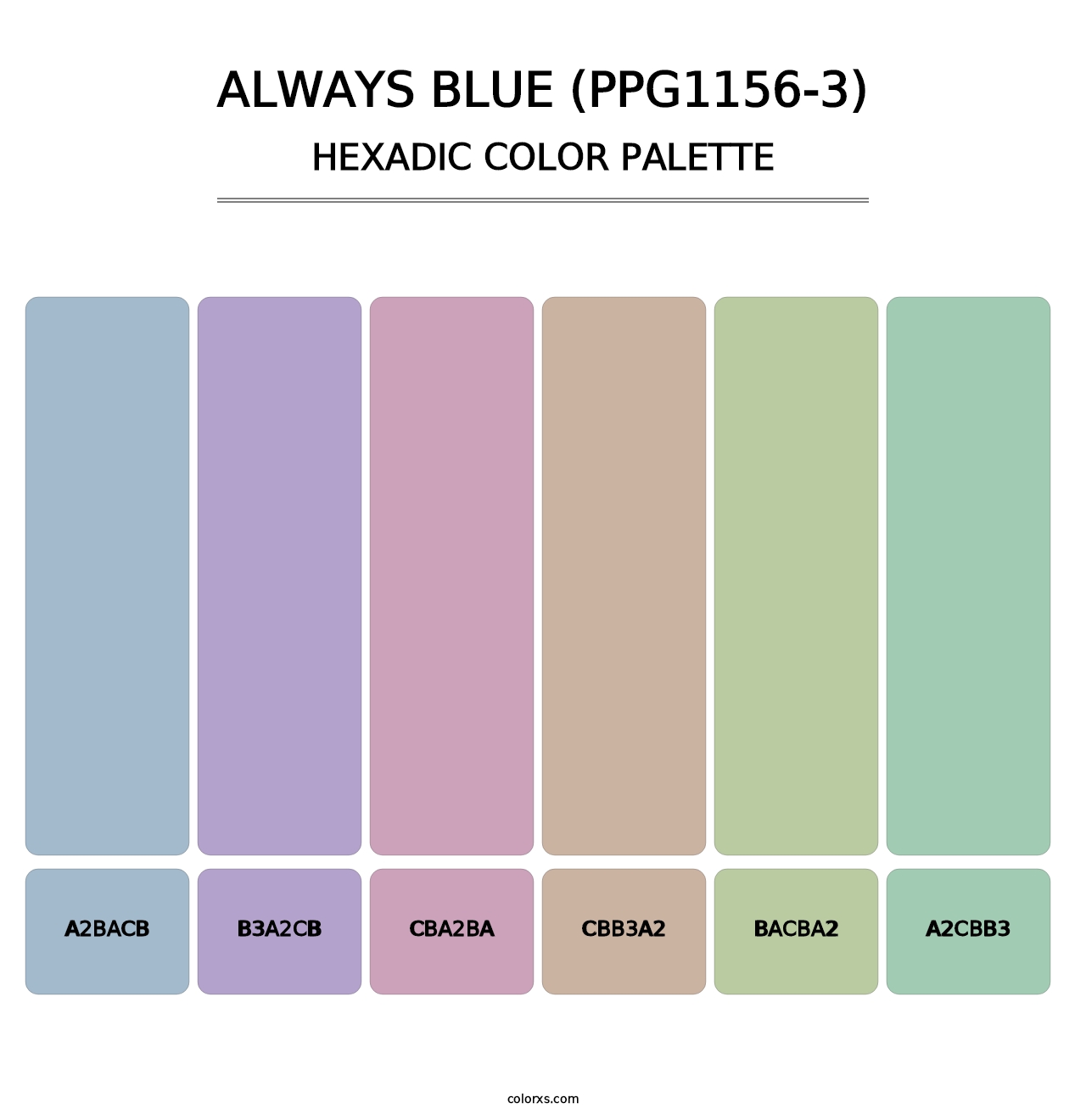 Always Blue (PPG1156-3) - Hexadic Color Palette