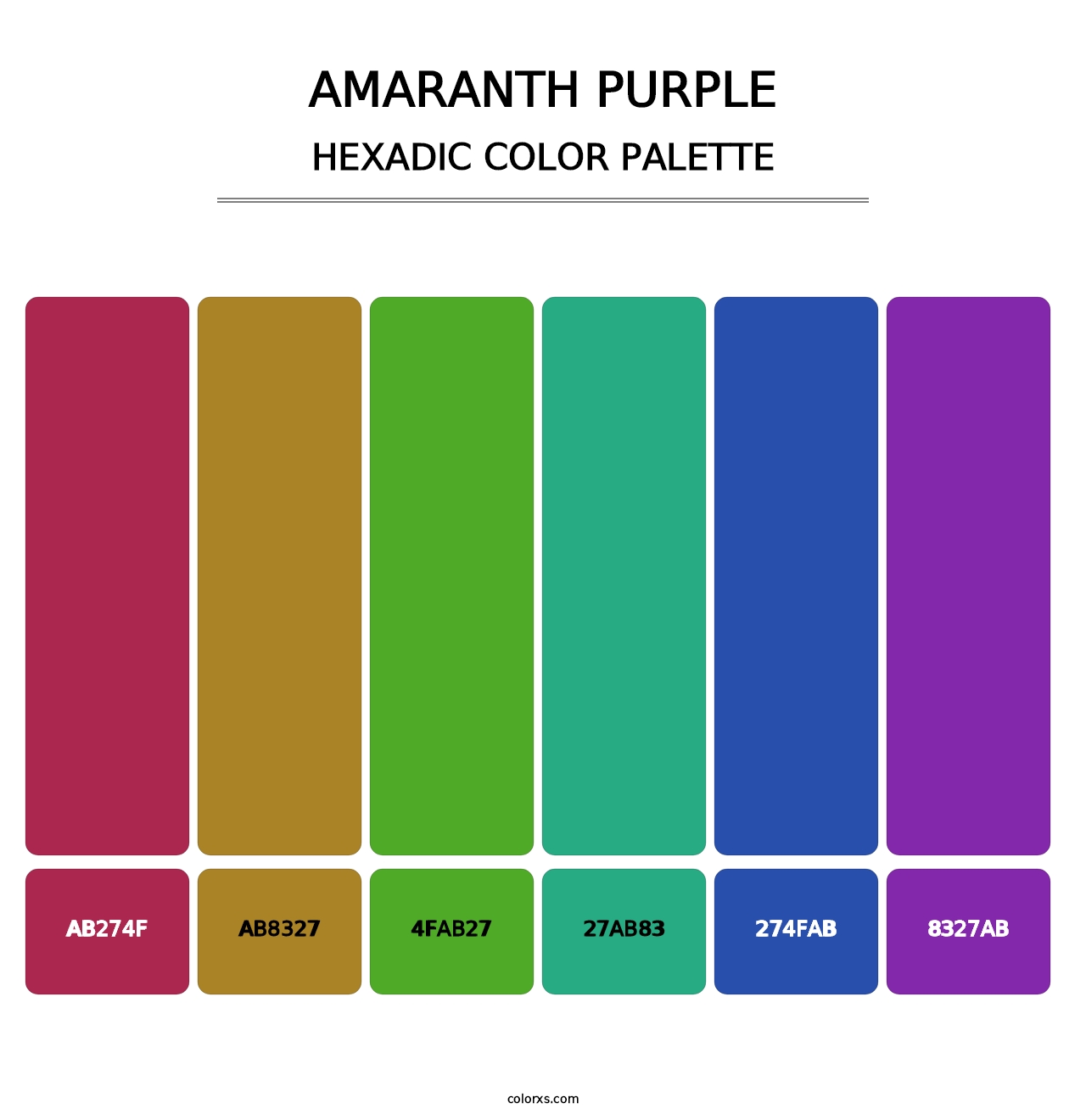 Amaranth Purple - Hexadic Color Palette