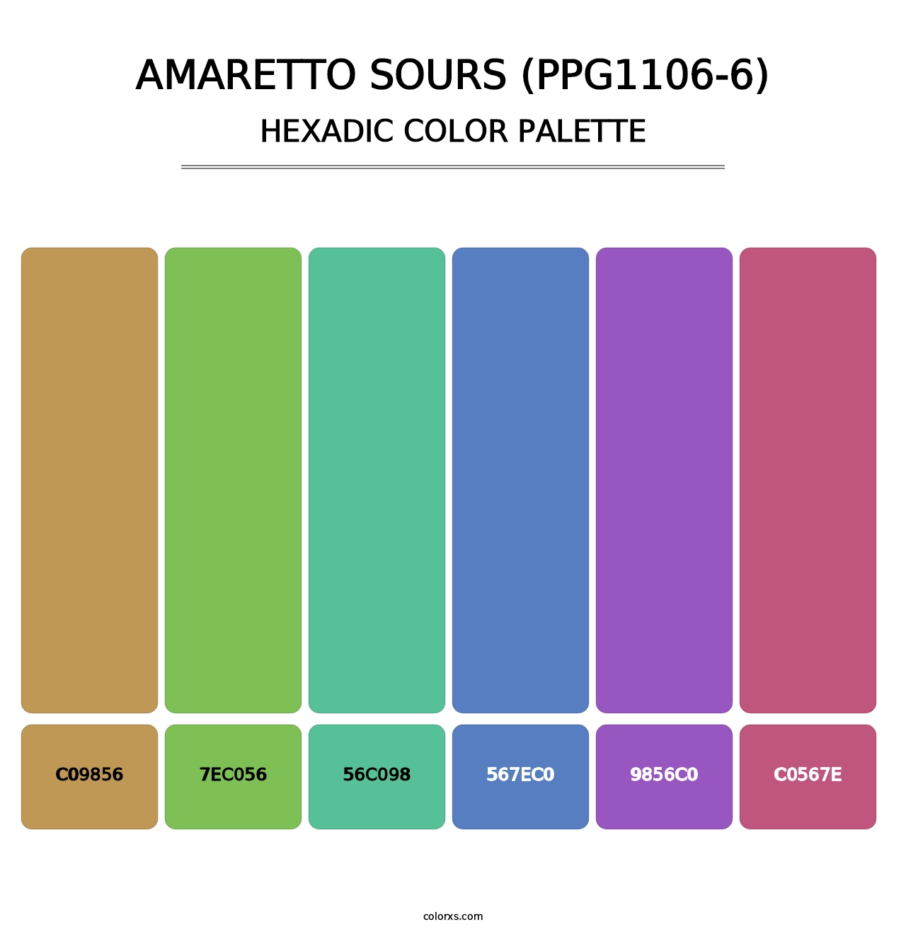 Amaretto Sours (PPG1106-6) - Hexadic Color Palette