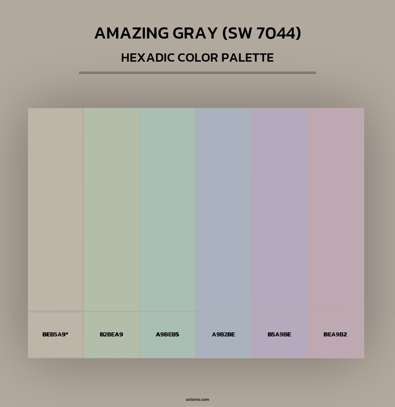 Amazing Gray (SW 7044) - Hexadic Color Palette