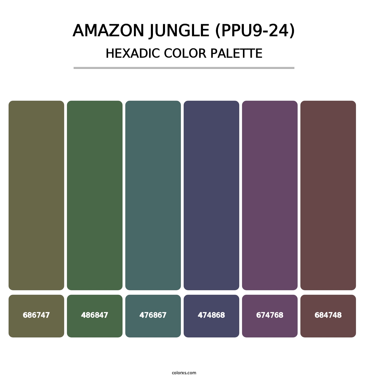 Amazon Jungle (PPU9-24) - Hexadic Color Palette