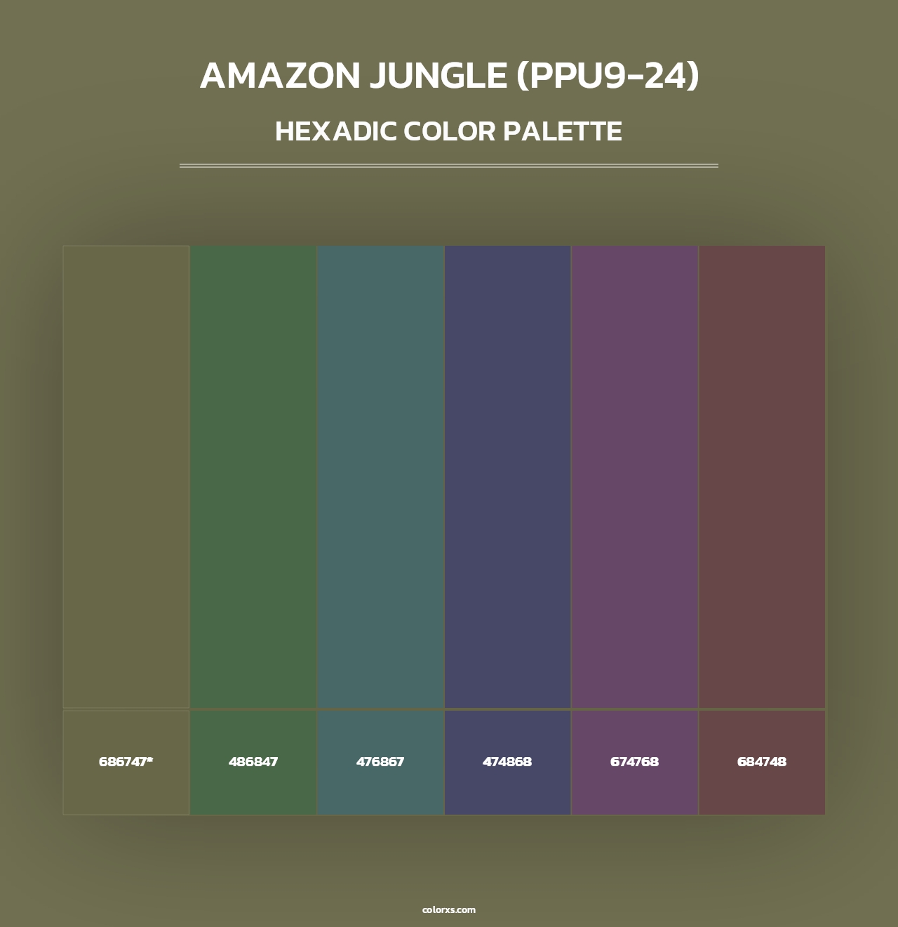 Amazon Jungle (PPU9-24) - Hexadic Color Palette