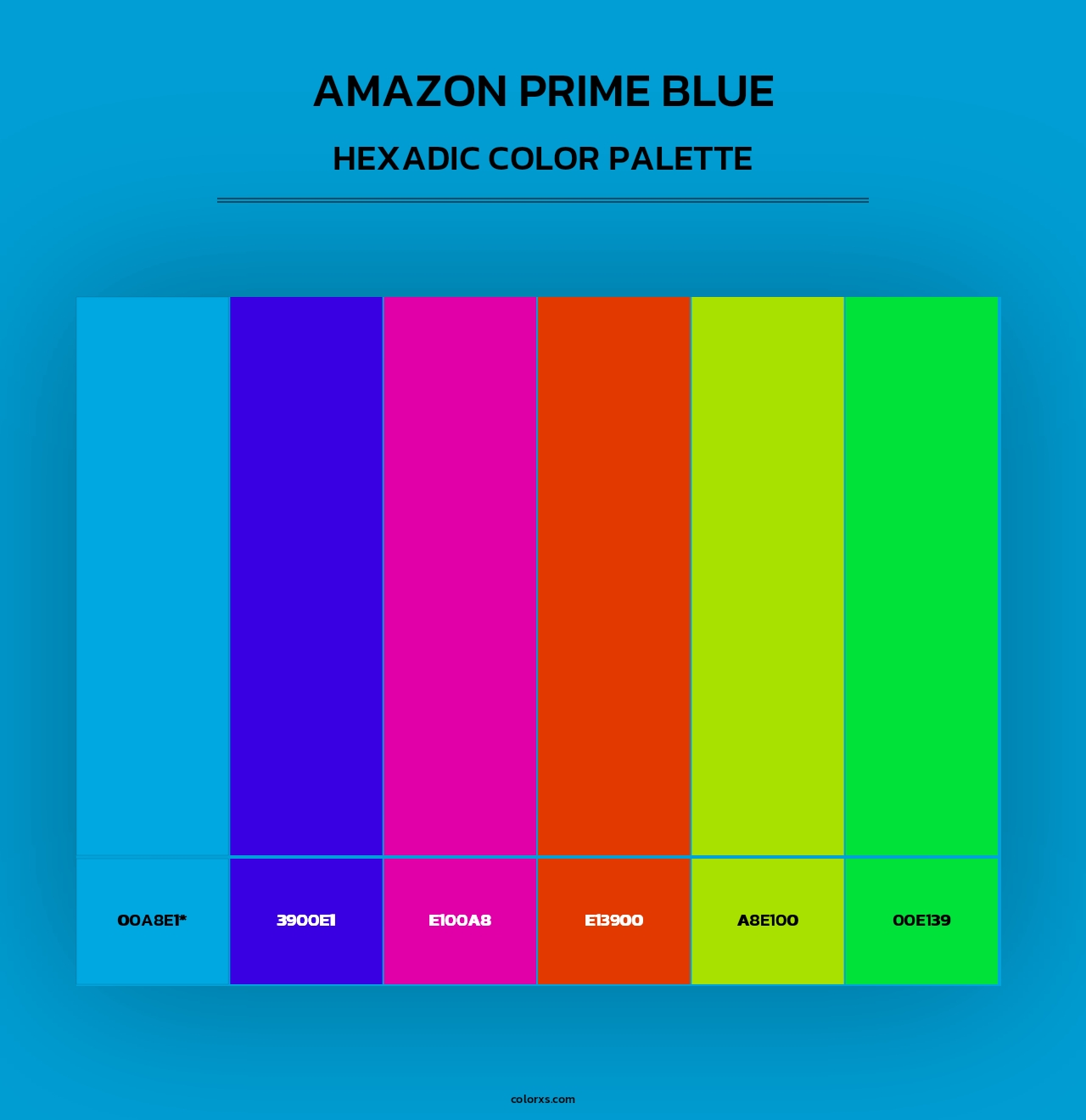 Amazon Prime Blue - Hexadic Color Palette