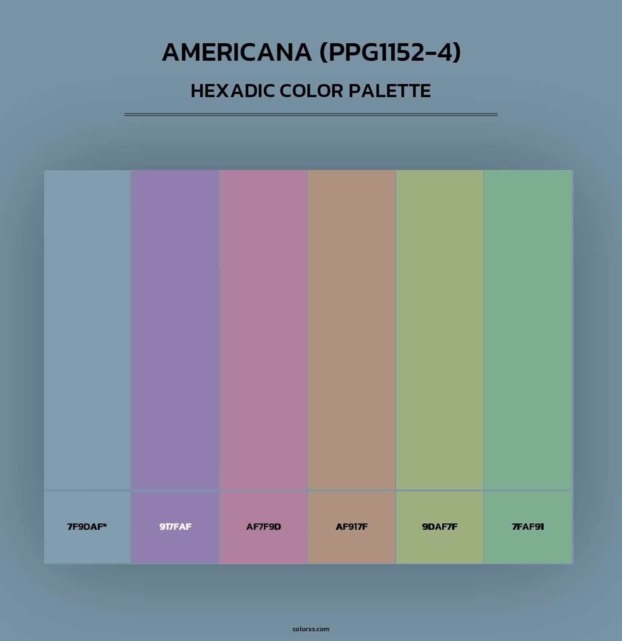 Americana (PPG1152-4) - Hexadic Color Palette
