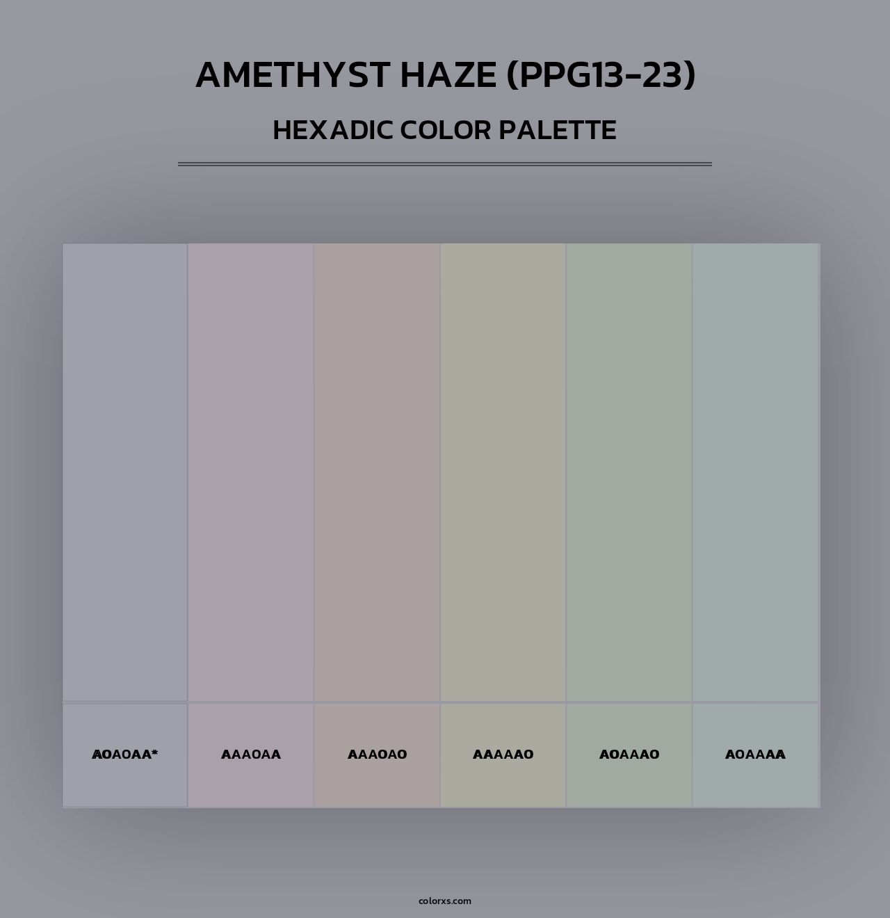 Amethyst Haze (PPG13-23) - Hexadic Color Palette