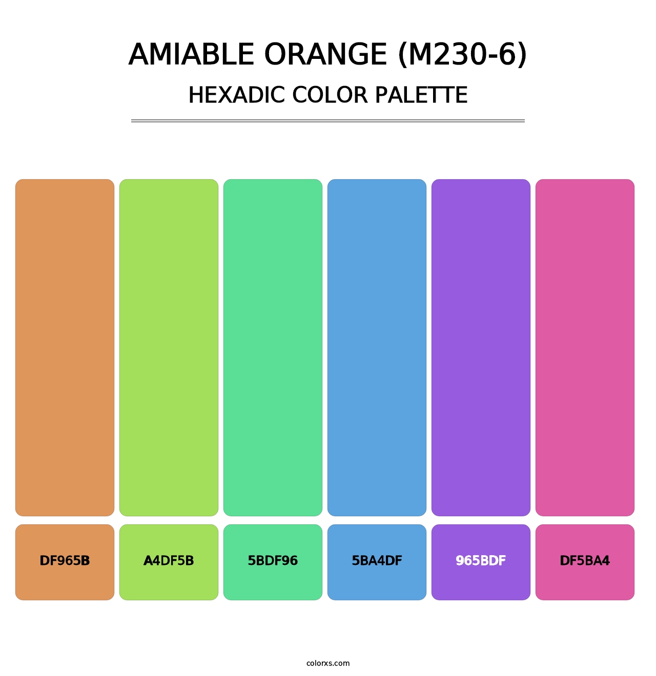 Amiable Orange (M230-6) - Hexadic Color Palette