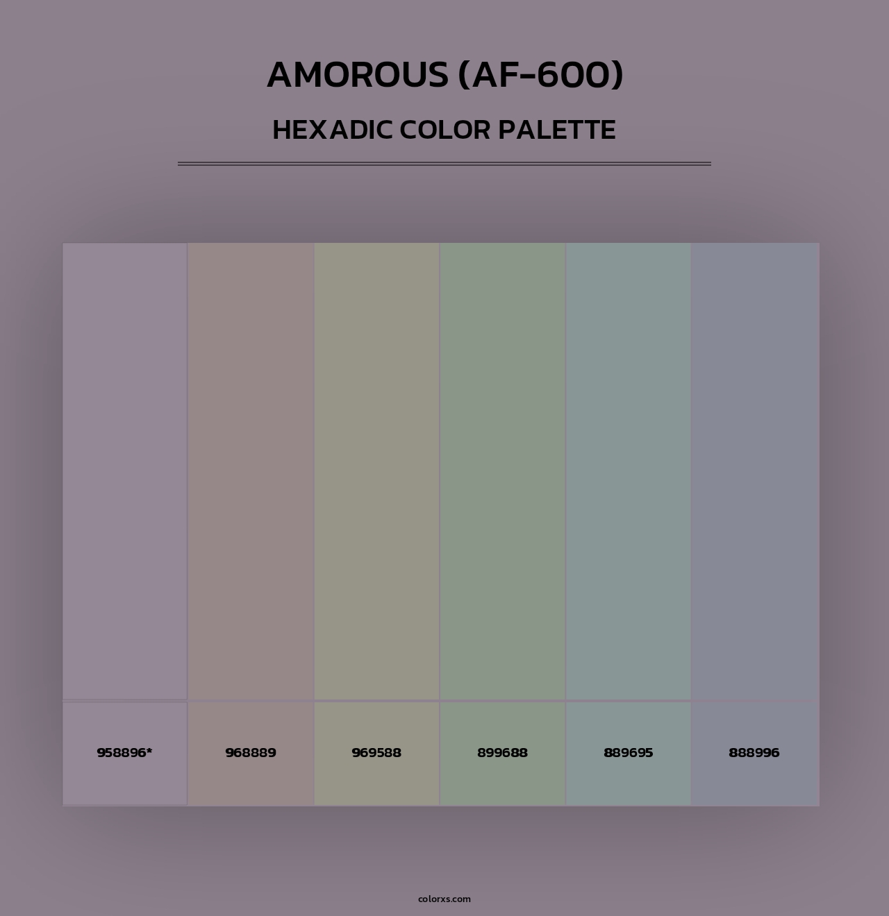 Amorous (AF-600) - Hexadic Color Palette