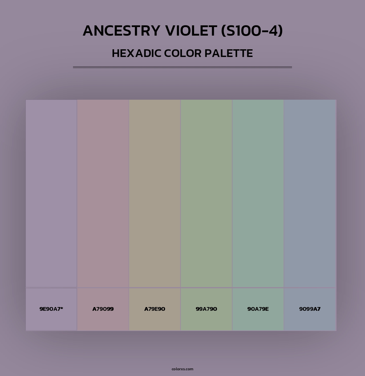 Ancestry Violet (S100-4) - Hexadic Color Palette