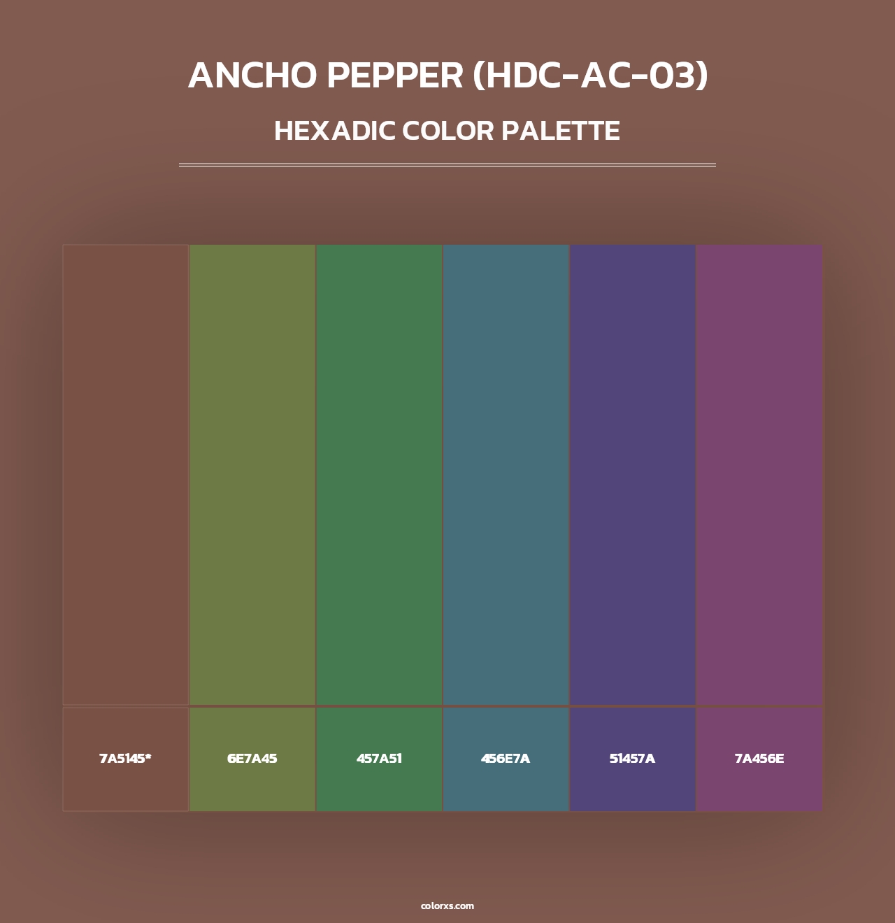 Ancho Pepper (HDC-AC-03) - Hexadic Color Palette