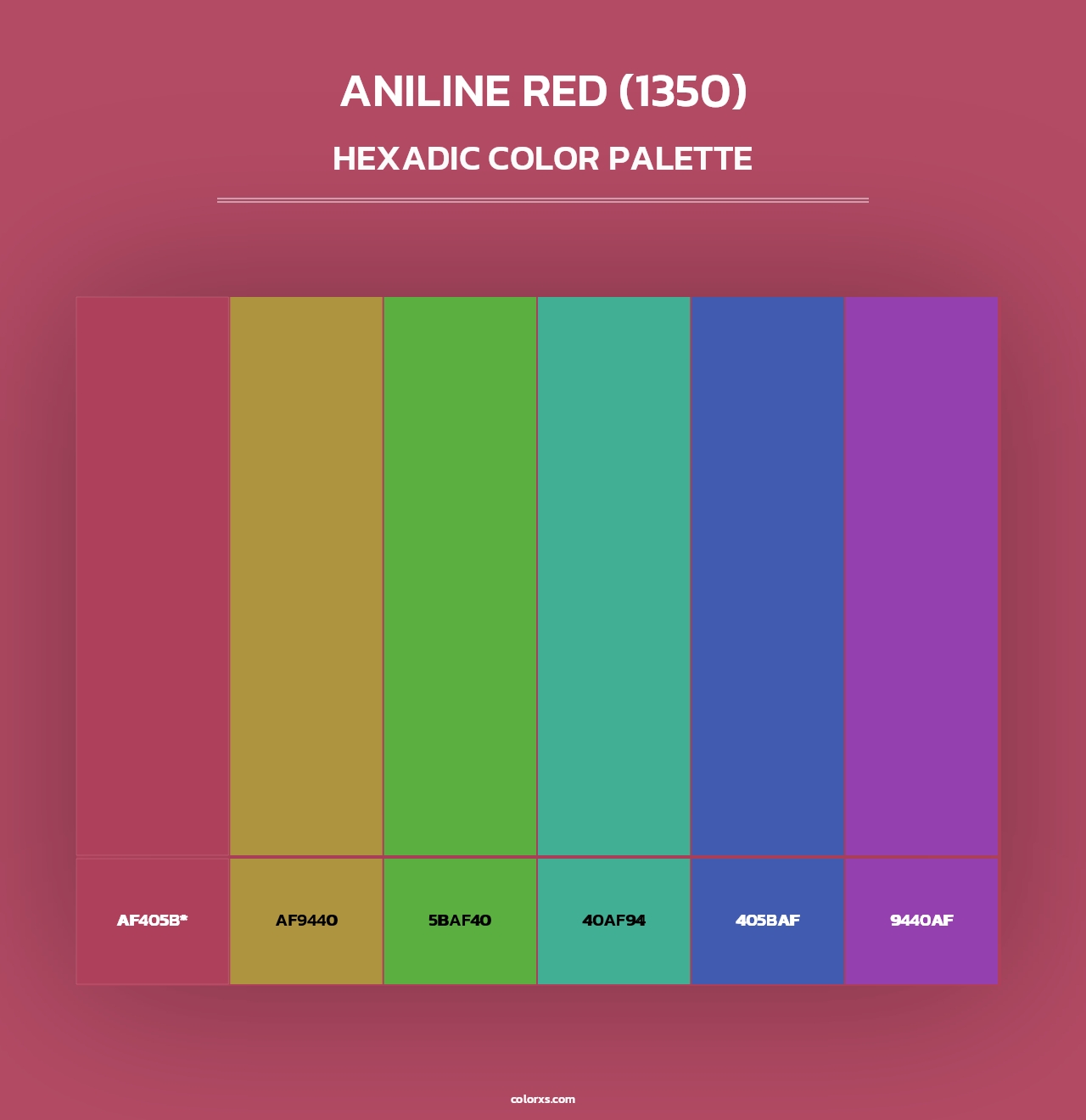 Aniline Red (1350) - Hexadic Color Palette