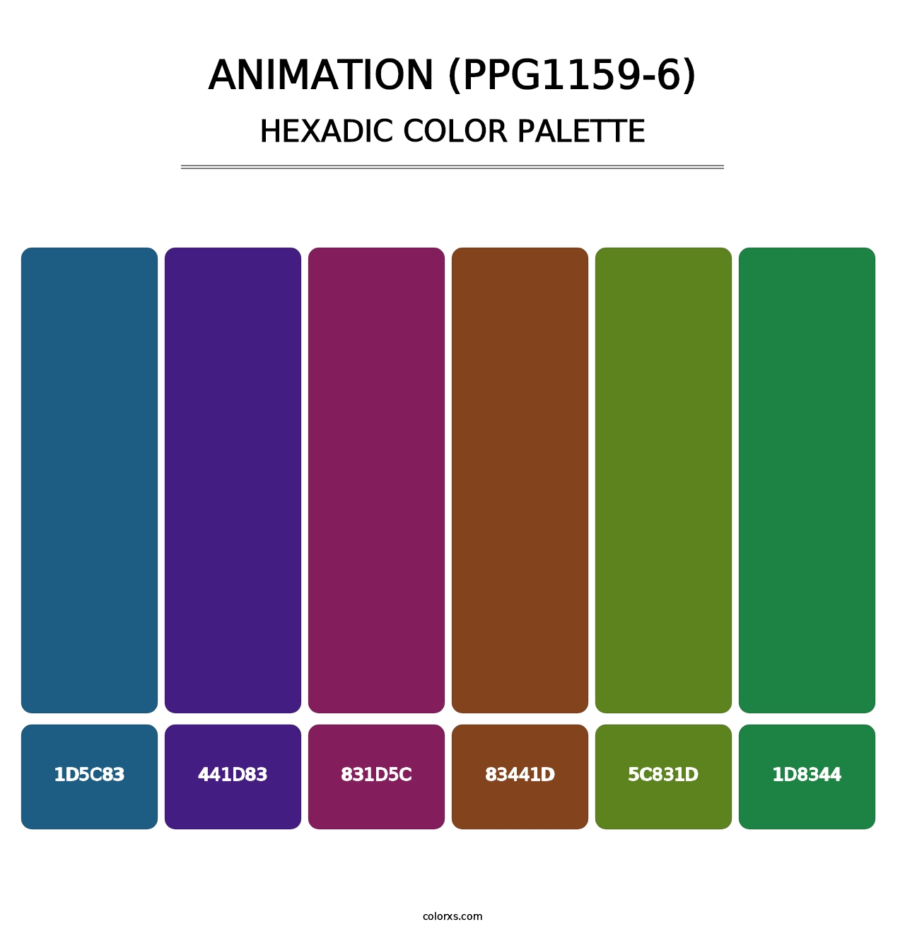 Animation (PPG1159-6) - Hexadic Color Palette