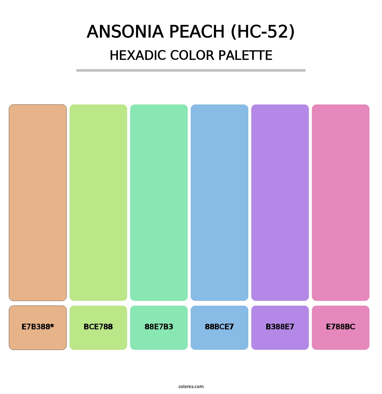 Ansonia Peach (HC-52) - Hexadic Color Palette