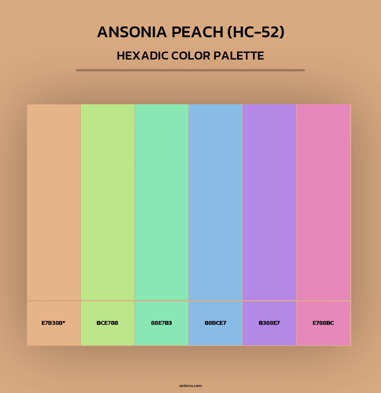 Ansonia Peach (HC-52) - Hexadic Color Palette