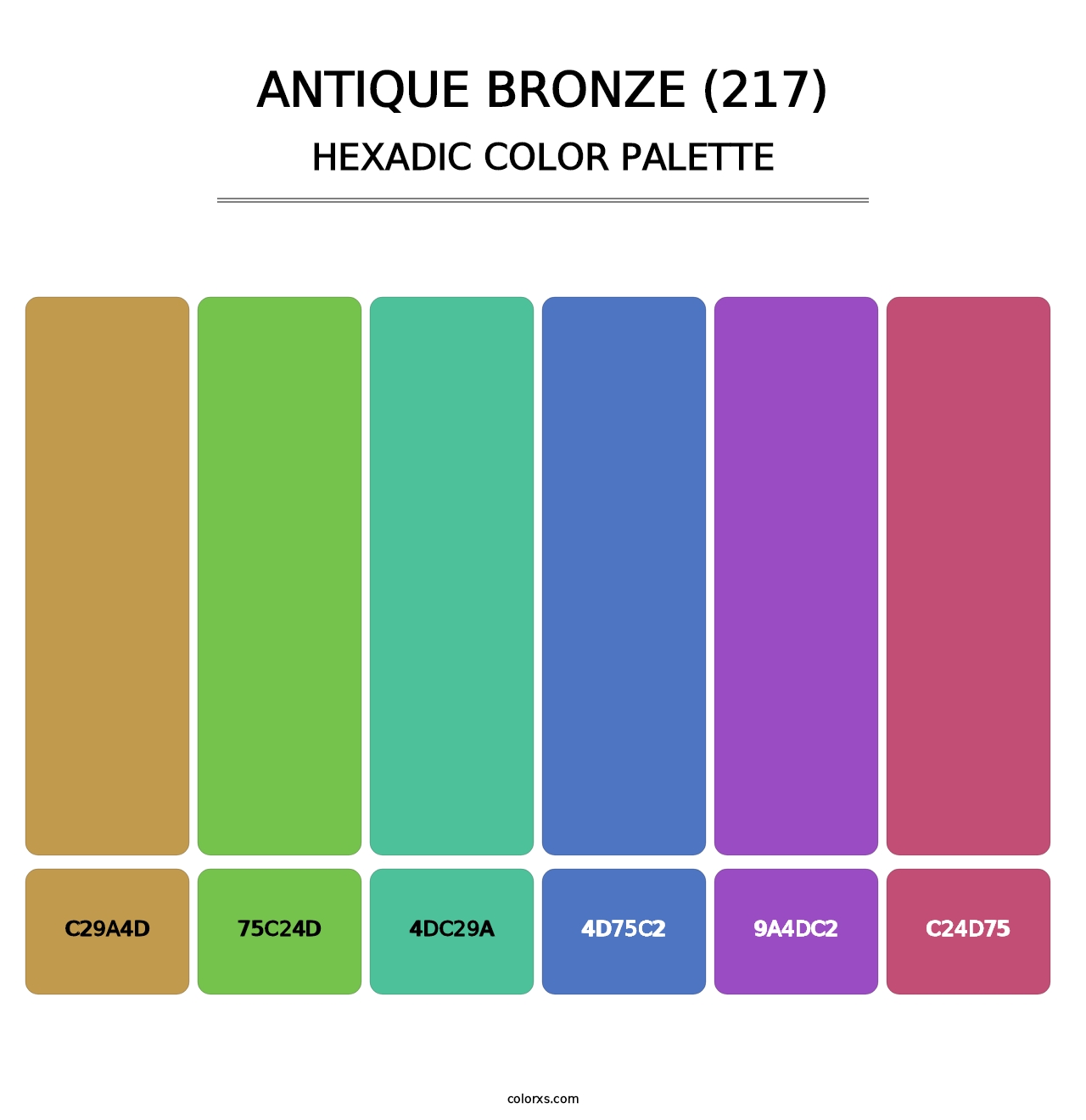 Antique Bronze (217) - Hexadic Color Palette