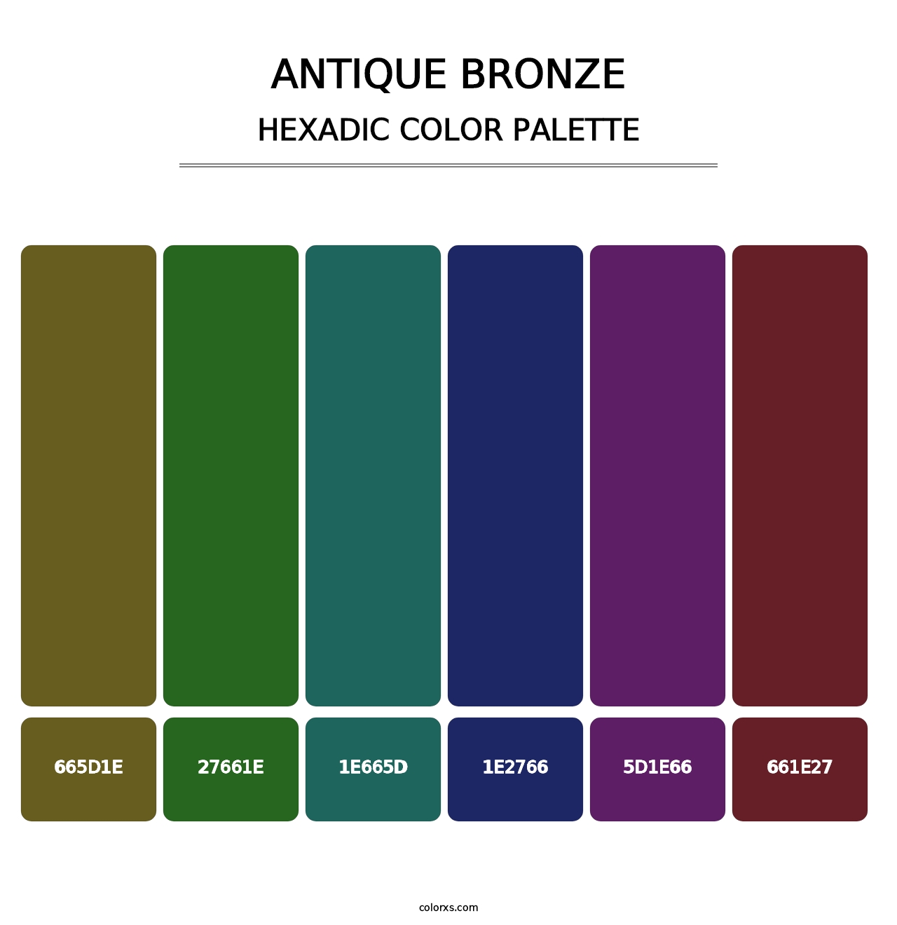 Antique Bronze - Hexadic Color Palette