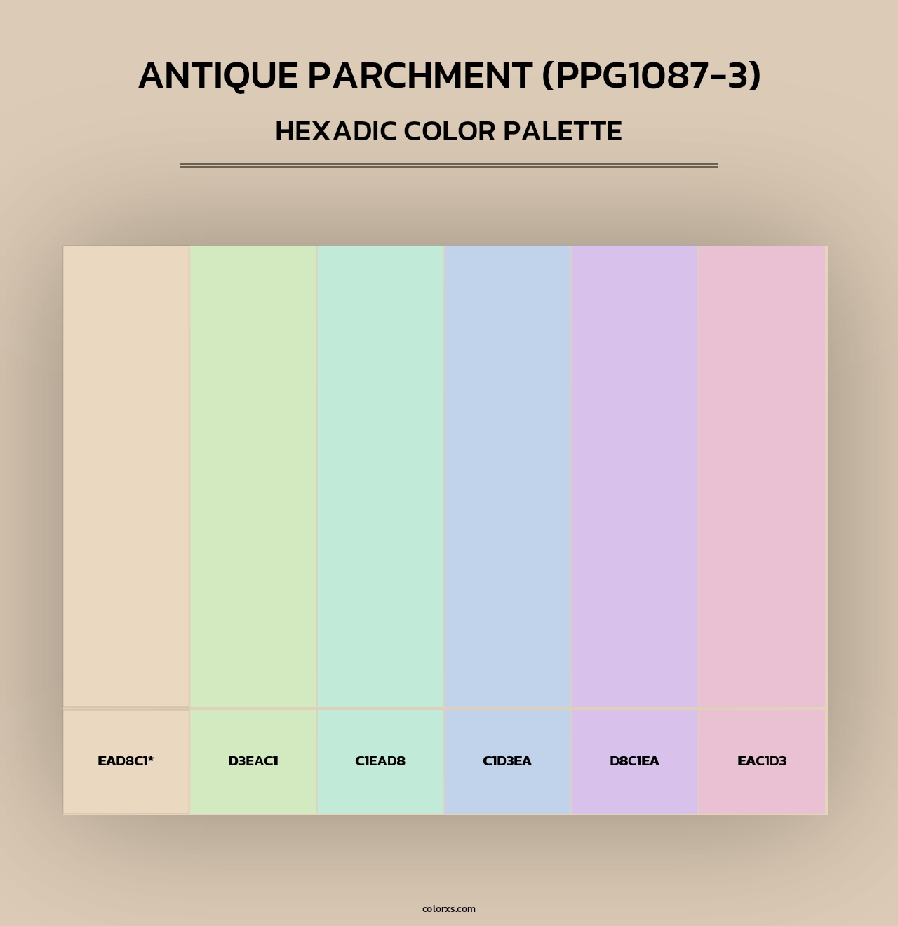 Antique Parchment (PPG1087-3) - Hexadic Color Palette