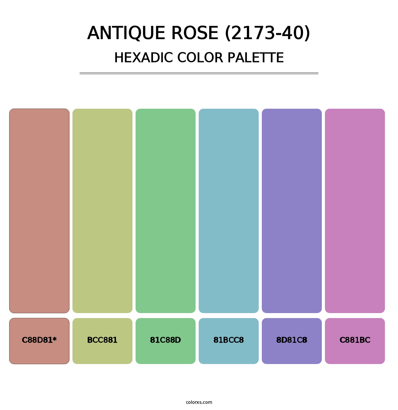 Antique Rose (2173-40) - Hexadic Color Palette