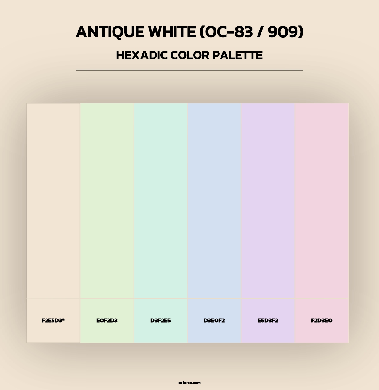 Antique White (OC-83 / 909) - Hexadic Color Palette