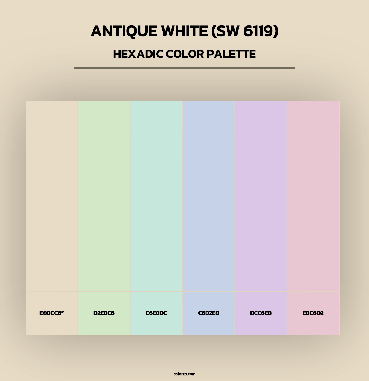 Antique White (SW 6119) - Hexadic Color Palette