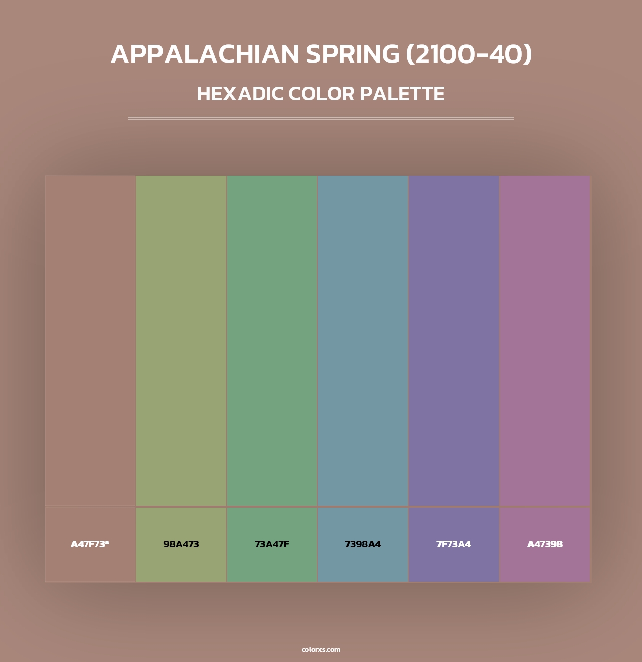 Appalachian Spring (2100-40) - Hexadic Color Palette