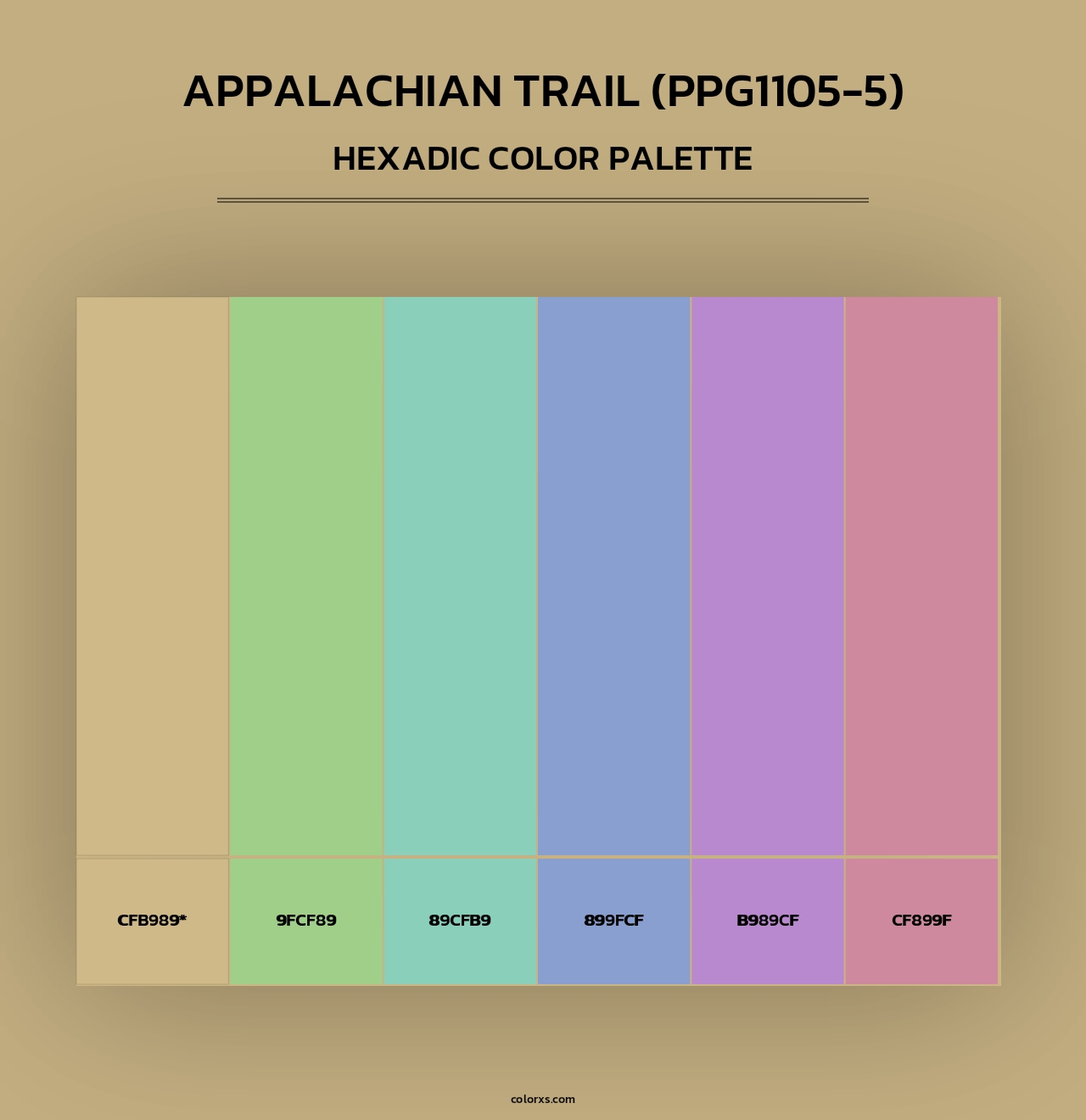 Appalachian Trail (PPG1105-5) - Hexadic Color Palette