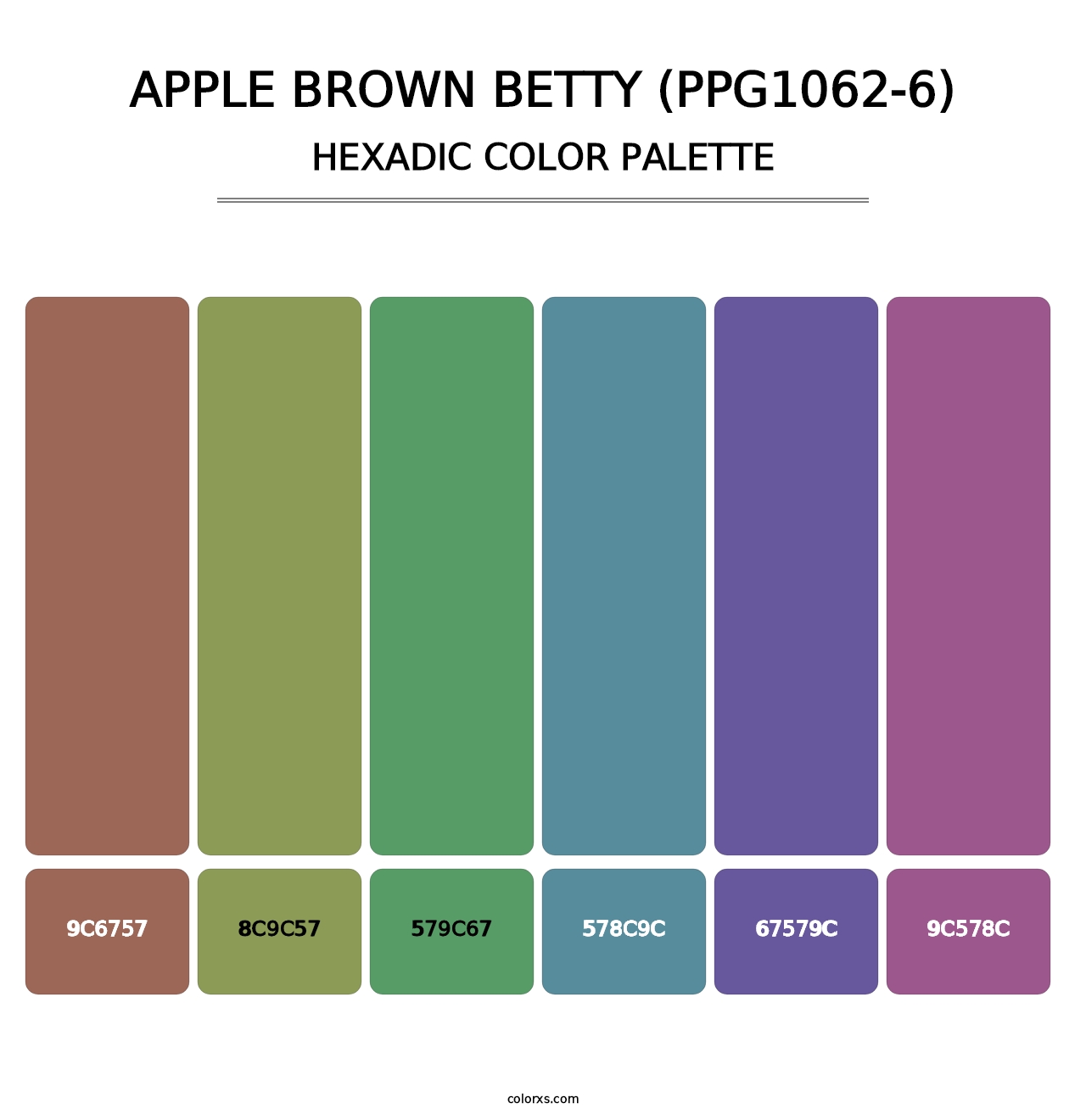 Apple Brown Betty (PPG1062-6) - Hexadic Color Palette