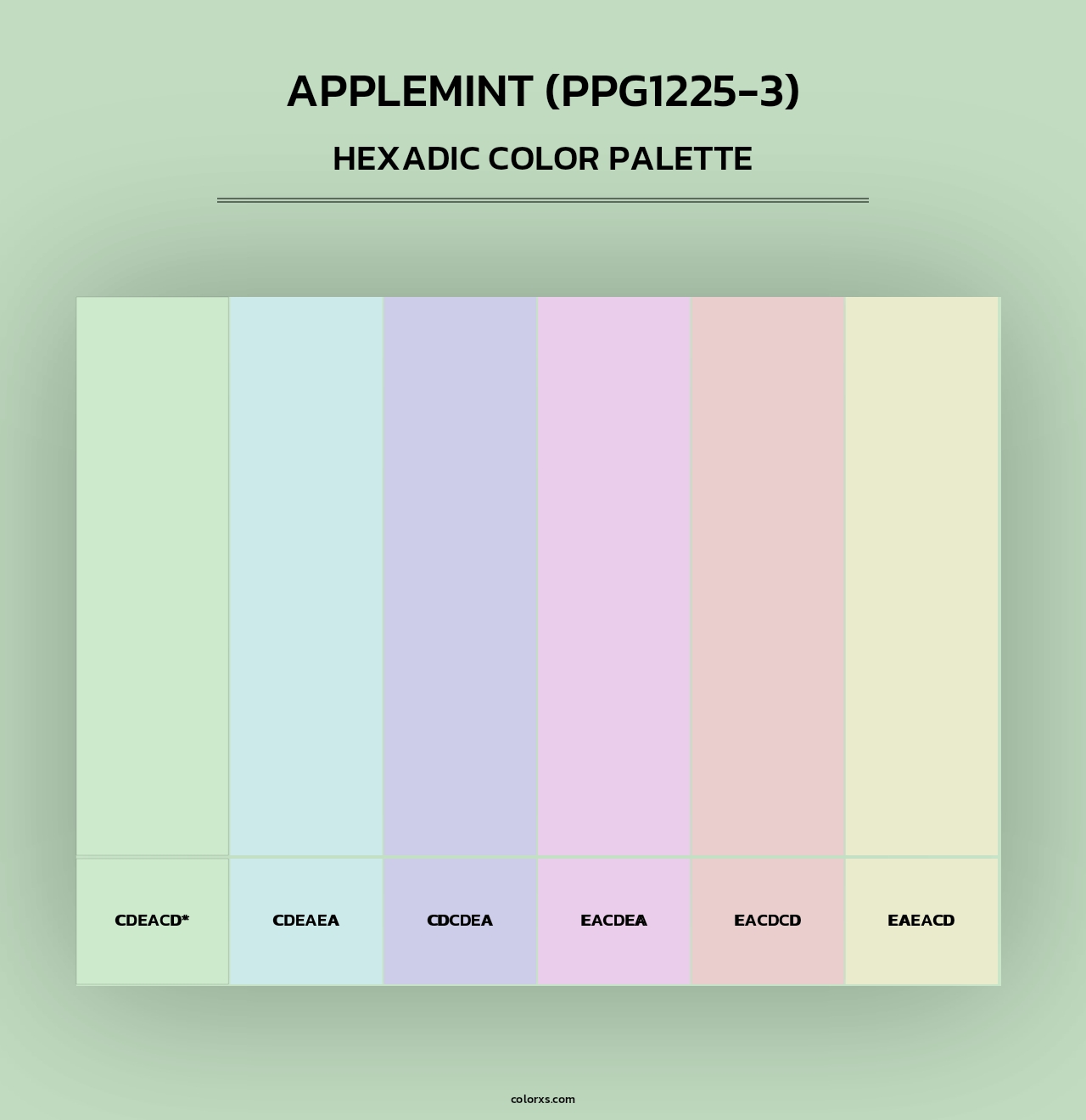 Applemint (PPG1225-3) - Hexadic Color Palette
