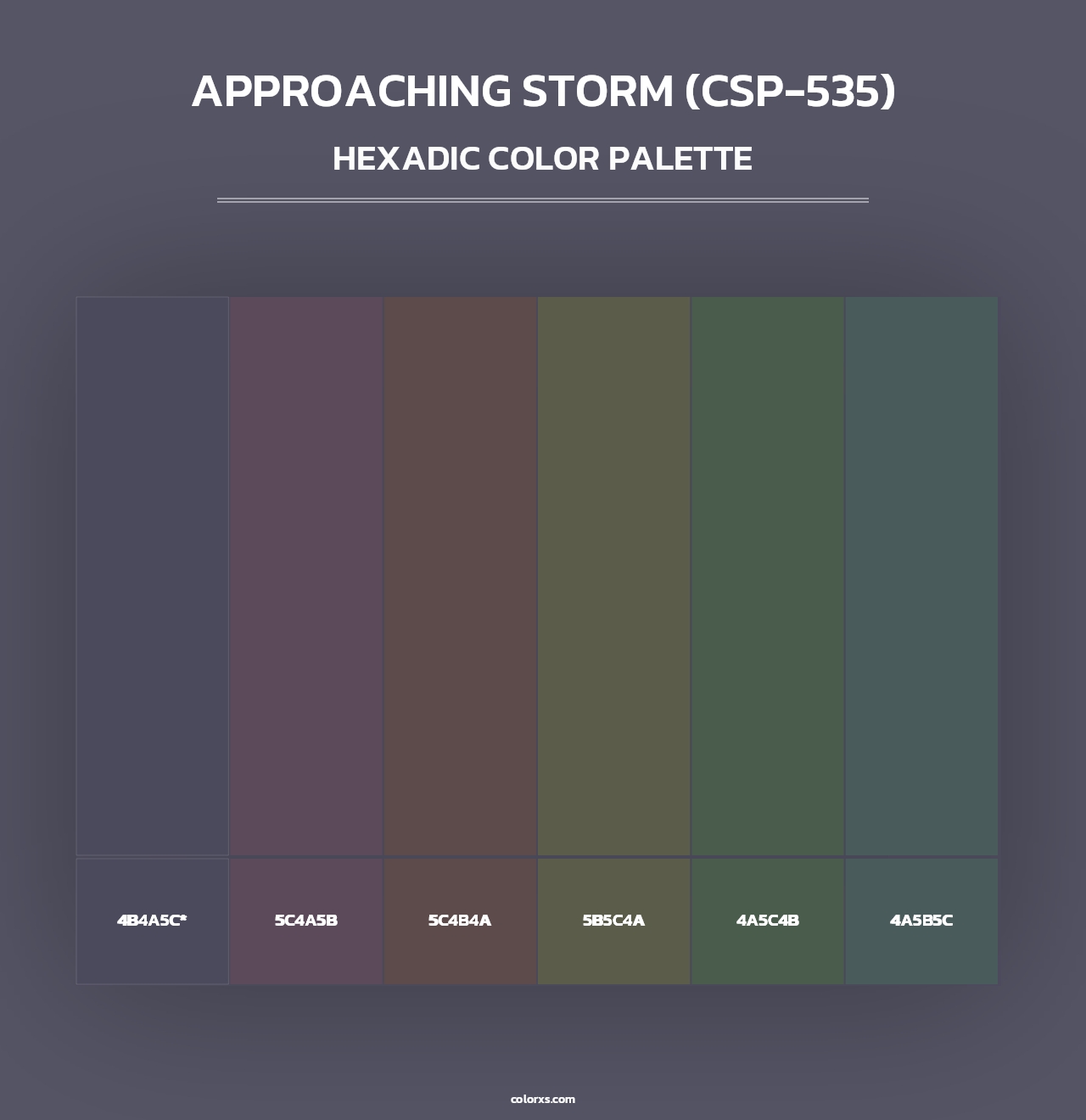 Approaching Storm (CSP-535) - Hexadic Color Palette